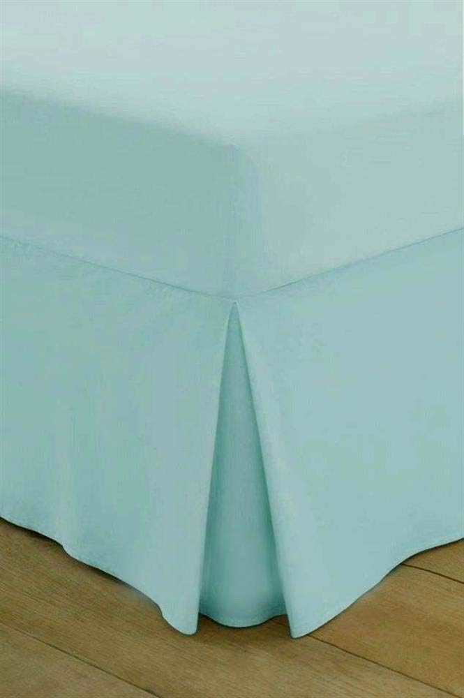 100% Pure Natural 200 Thread Count Egyptian Cotton Fitted VALANCE Sheets Box Pleated Hypoallergenic Ultra Soft Breathable Hotel Quality Bed Sheet (Aqua, King)