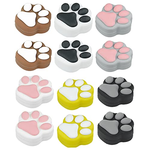Miao Yuan 12 Pcs Cat Paw Food Grade Silicone Wax Containers Solid Paste Box Painting Palette Multi-Functional Storage Box For Earrings, Spices, Cosmetic Packaging Box, Moisturizer, Lip Balm #TOP3
