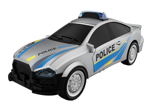 SOS-Rettungsstation mit 3 Fahrzeugen, Polizei, Feuerwehr und Krankenwagen, Station mit Licht & Sound, Mikrofon mit Lautsprecherfunktion, Try me Funktion, Tor zum Öffnen, inkl. Batterien, 33x21x18 cm