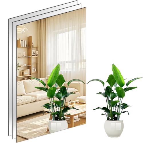 JMITHA Espejo Adhesivo Pared Espejos Adhesivos Acrílico 40 x 30 cm Espejos Pegatina Flexibles Espejo Adhesivo Puerta Armario para Sala de Estar Baño