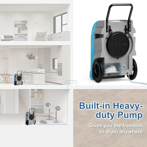 Image of ALORAIR 270 PPD LGR Commercial Dehumidifier with Pump & Drain Hose, Portable Industrial Dehumidifiers with Wheels for Water Damage Restore, Basement, Garage, 6 Years Warranty