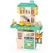 Kids Kitchen Play Setï¼ŒInteractive Kids Kitchen Play Set with 50Pcs of Pretend Kitchen Toysï¼ŒRealistic Sound Effectsï¼Œand Simulated Functionality - Suitable for Toddlers Aged 2-12 Years (Green)