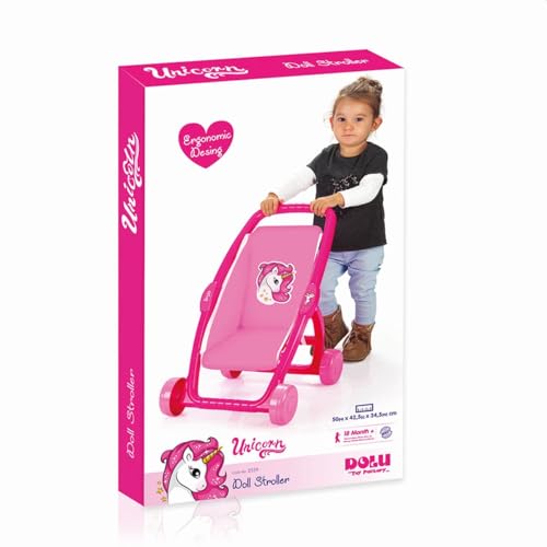 Cochecito buggy Dolu Unicorn Pink resistente para evitar caídas de niños 3