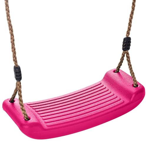 Children Kids PINK Plastic Moulded Swing Seat with adjustable Rope suits Climbing Frames Swing sets