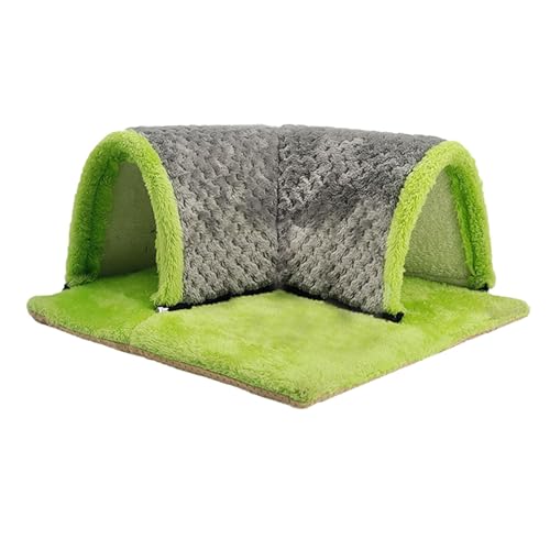 LeeQinersw Guinea Pig Tunnel Bed Tube Cage House Material Removable Mat Zipper Design Anti Slip Suitable for Hamster Small, Grey