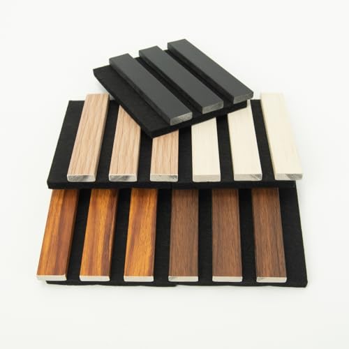 Image of Art3d Acoustic Lightweight Wood Slat Wall Panel, Sample Pack - 5 Colors