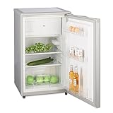  Kühlschrank mit Gefrierfach A++ (90L) 4-Sterne-Gefrierfach (-18 °C) LED-Innenbeleuchtung ✓ Abtauautomatik ✓ höhenverstellbare Glasablagen ✓ Gemüsefach ✓ Türablagen ✓ Silber