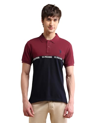 Image of U.S. Polo ASSN. Regular Fit Polo T Shirts for Men - 100% Cotton, Half Sleeves Mens Tshirt