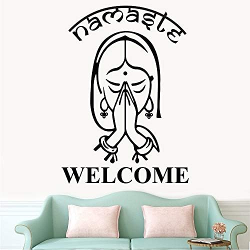 WALLSTICKS ' Welcome and Namaste - Creative - Decorative - Wall Sticker ' - WS155 (PVC Vinyl - 50 cm X 70 cm)