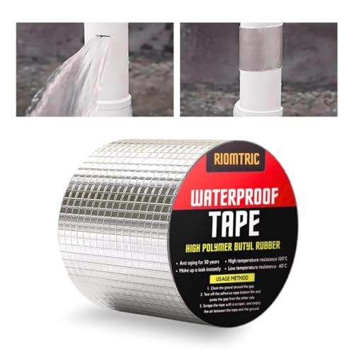 Image of Adhesive Waterproof tape 2 Inch (15CM*5M) | Super Strong Permanent Repair Roof | Water Leakage Solution Rubber Tape | surface Crack Window Sill Gap Boat Sealing Tank Leak Pipe