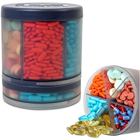 Monster Supplement Medication Pill Dispenser with 10 Adjustable Compartments - Extra Large Pill Bottle - Easy to Dispense (Monster Fit 10) Cover