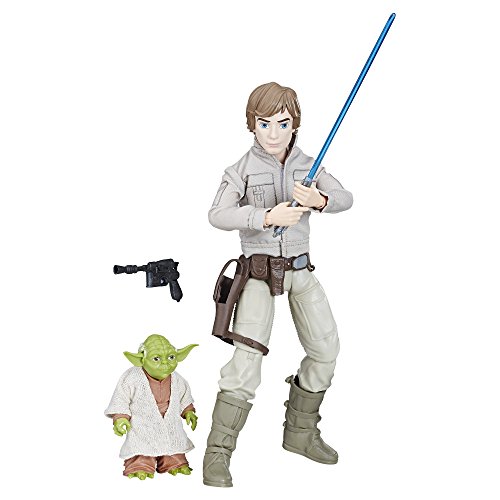 Star Wars Forces of Destiny Luke Skywalker and Yoda Adventure Set – 11 Inch Luke Posable Action Figure, Plus Yoda, Lightsaber and Outfit Accessories – Designed for Ages 4 Plus