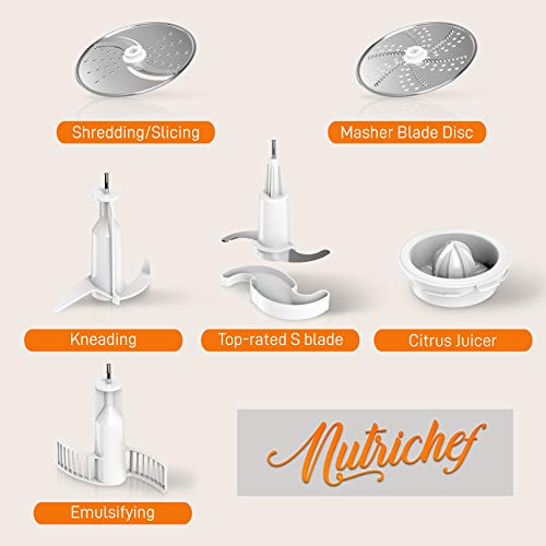 Nutrichef NutriChef NCFP8 Multipurpose 12 Cup Multifunction Food Processor - Ultra Quiet Powerful Motor, Includes 6 Attachment Blades, Up to 2L Capacity , assorted Nutrichef NutriChef NCFP8 Multipurpose 12 Cup Multifunction Food Processor - Ultra Quiet Powerful Motor, Includes 6 Attachment Blades, Up to 2L Capacity , assorted