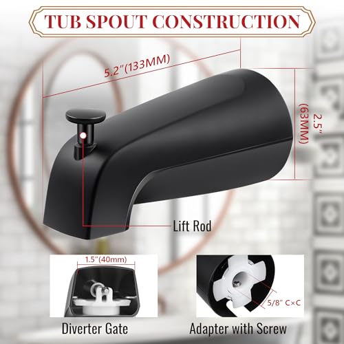 image for Enhon Slip on Tub Spout with Diverter, Compatible with American Standa