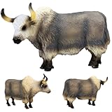 Juguete de yak, figuras de animales 5.7x3.4x1.4 Juguete de yak de plástico realista, juguetes educativos ecológicos para niños que aprenden juguetes educativos, cumpleaños, decoración de pasteles par