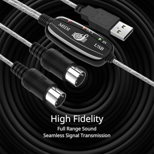 tnp midi cable set to usb with type c adapter 2 in 1 midi piano usb cord from pc to keyboard synthesizer electronic drum electric blow pipe 16 channels for windows mac and android
