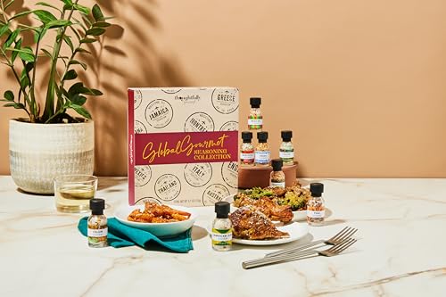 Thoughtfully Gourmet, Global Spice Gift Set, International Seasonings Include Cajun, Italian, Montreal, Thai, Jamaican Jerk, Mexican, Greek and Memphis, Set of 8