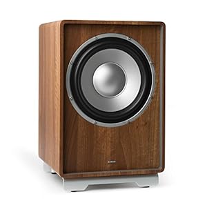 NUMAN RetroSub actieve subwoofer (25,4 cm (10″) woofer, max. 280 watt, retrodesign, geïntegreerde versterkermodule, MDF-behuizing) walnoot