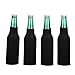 E - Living 330ML (12 OZ) Collapsible Neoprene Beer Bottle Cooler / Coolie / Cover / Insulator / Holder / Huggie / Sleeve for Beer - 4 Pack (Black)