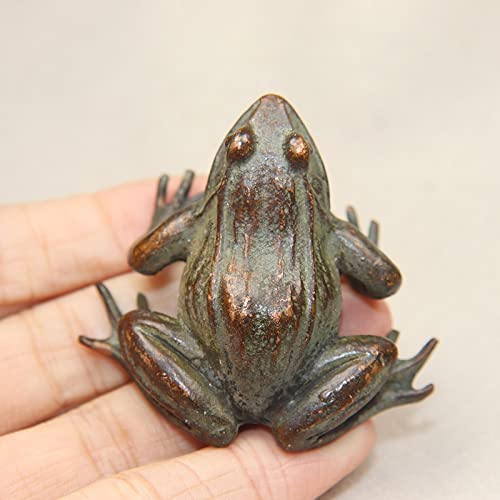 Antique Pure Copper Frog Figurines Ornaments Solid Brass Animal Tea Pet Paperweight Statue Desk Decorations Home Decor For Room Gift #TOP1