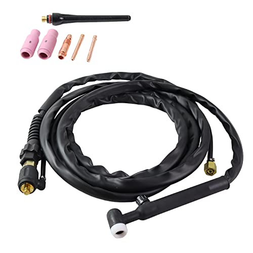Torche de soudage TIG TIG | WP-17V pour postes à souder TIG | Lift-TIG | Lift-TIG | jeu de flexibles 4 m | postes à souder TIG | léger | flexible | de haute qualité | mandrin-Ø 9 mm (SK 25)