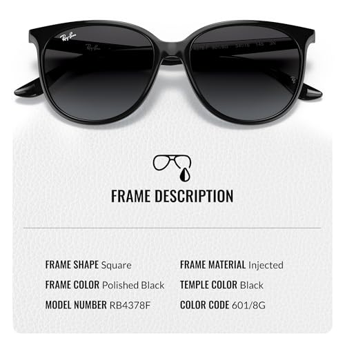 Ray-Ban RB4378F LOW BRIDGE FIT Square Shaped Sunglasses for Men & Women with Official RAYBAN Eyewear Kit3