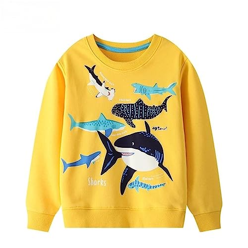 Image of HILEELANG Toddler Boy Sweatshirts Crewneck Long Sleeve Pullover Cotton Graphic Christmas Clothing
