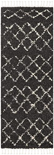 Mark&Day Area Rugs, 3x7 Grace Global Shag Charcoal Runner Area