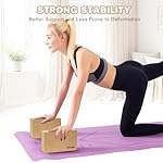 YIGUO Cork Yoga Blocks 2 Pack with Strap, High Density Soft Non-Slip Yoga Blocks, Eco-Friendly Yoga Accessories for Yoga, Pilates, Stretching, Home Gym, 9"x6"x3" - Image 5
