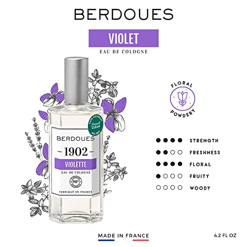 Berdoues 1902 Violet Eau De Cologne | Floral Scent Made In France | Spray Fragrance For Men And Women With Violet, Lilac & Jasmine| Luxury Unisex Perfume With Premium Quality Ingredients, 4.2 Fl.oz. #TOP1