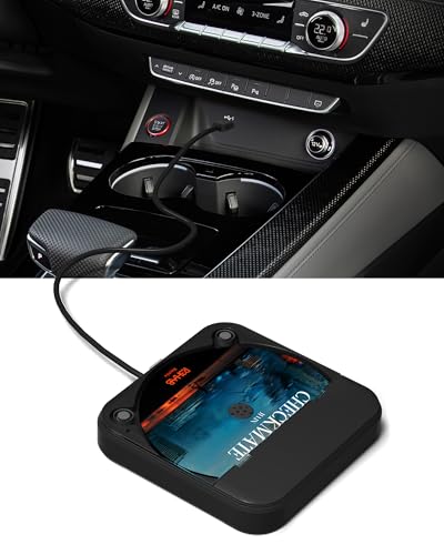 ENVYCLOUD Portable Car CD Player with USB/AUX Port External CD Player Compatible with Car Radio Stereo Laptop TV Computer Universal for Vehicle with Adapter (Black)