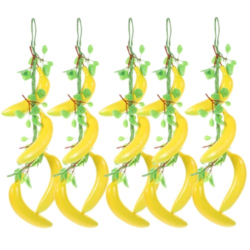 Ciieeo 5pcs Lifelike Fake Banana Strings Decor Artificial Foam Hanging