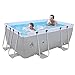 Produktbild Jilong eckiger Stahlrahmen XL Familien Pool 3x2x1m Stahlrahmenbecken Garten Schwimmbecken Schwimmbad Planschbecken, Grau 404