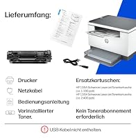 HP LaserJet MFP M234dw Multifunktionslaserdrucker, Schwarzweiß, 3-in-1 Drucker, Scanner, Kopierer, WLAN, LAN, Duplex, Airprint, 29 S/Min – Ansicht 8