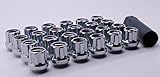 AccuWheel LNS-14150C6O Small Diameter Acorn Spline Drive Open End Chrome Lug Nuts with Key (14mm x 1.5 Thread Size) - Pack of 24 Lugnuts