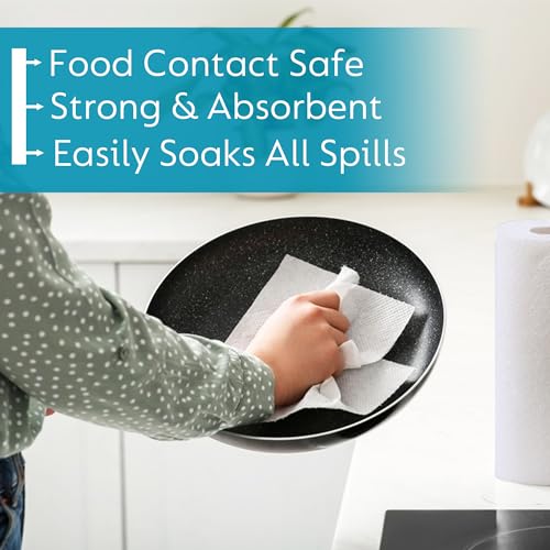 Image of Softouch 2 Ply Kitchen Tissue Rolls | 390 Pulls | 65 Kitchen Towels X 6 Rolls | Soft And Highly Absorbent | 100% Natural Virgin Cellulose Fiber