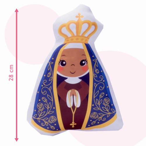 Kit de 2 Almofadas Cheias Decorativas Naninha Bebê Jesus Cristo e Nossa Senhora