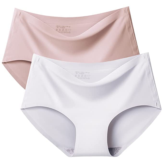 GenericLOURYN KOULYN Women's Multicolor Seamless Hipster Ice Silk Panty Pack of 2 (Color May Vary)