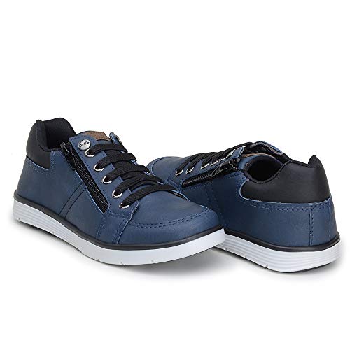 Sapatênis Infantil Com zíper Tênis Casual Menino Masculino (30, Azul)