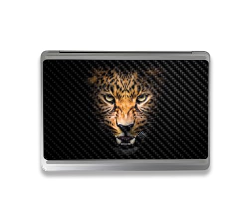 Image of MightySkins Carbon Fiber Skin Compatible With Microsoft Surface Laptop Studio 2 (2023) Full Wrap Kit - Leopard Face | Protective, Durable Textured Carbon Fiber Finish | Easy To Apply | Made in the USA