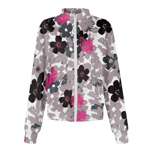 Scrub Jackets for Woman Zip Up Long Sleeve Tops Print Plus Size Womens Scrubs for Women Nursing Shirts with Pockets