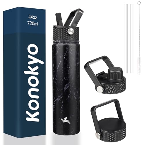 Image of Konokyo 24 oz Insulated Stainless Steel Water Bottle with Straw Lid