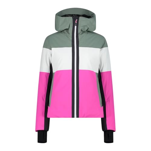CMP Giacca da sci in twill da donna con cappuccio fisso, 33W0706 (IT, Numero, 42, Regular, Regular, Festival)