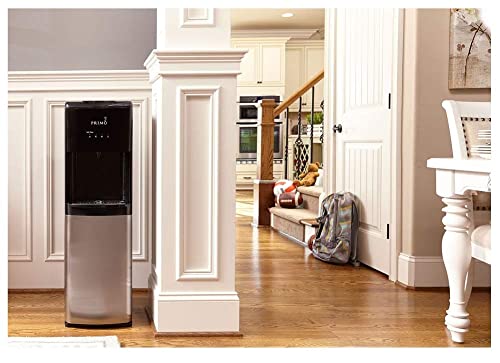Primo Bottom-Loading Self-Sanitizing Water Dispenser, 3 Temp (Hot-Cool-Cold) Water Cooler Water Dispenser For 5 Gallon Bottle W/Child Safety Lock, Black And Stainless Steel #TOP1