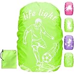 YOUYIKE Fútbol Funda Lluvia Mochila, 30-40L Funda ...: 【Resistente al desgaste y 100 % impermeable】La funda impermeable para mochila está hecha de 190T nailon impermeable y resistente al desgaste. La presión máxima del agua es de 5000 mPa. Mantiene tu mochila seca bajo la lluvia y la nieve. 【Diseño de ba...