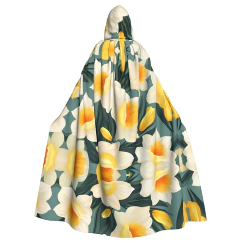 Veste à capuche jonquille et fleur grande cape pour vos soirées déguisées