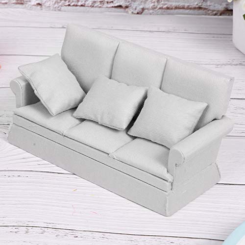 Germerse Puppenhaus Fancy Couch, Wohnzimmermöbel Puppenhaus Sofa 1/12 Scale Puppenhaus Sofa, Holz Kinder für Kinder(Gray) – Bild 6