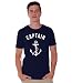 Awkwardstyles Captain T-shirt White Anchor Summer Beach Party Shirt + Bookmark L Navy