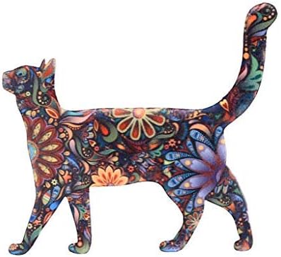 BeeSpring Animal Brooch Fashion Retro Acrylic Cat Brooch Walk Upright