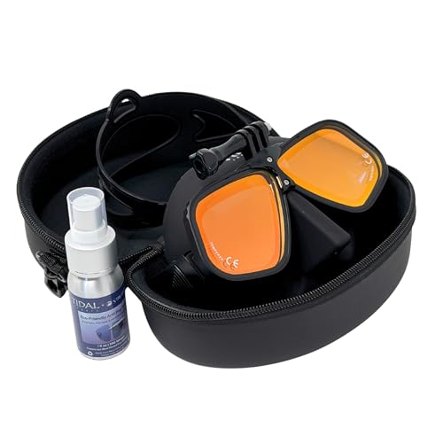 Tidal APEX Freedive Mask with Action Camera Mount- Low Volume Designed for Freediving, Spearfishing, Scuba Diving, and Snorkeling. Advanved Anti-Fog Freediving mask. (Black with Tinted Lens)